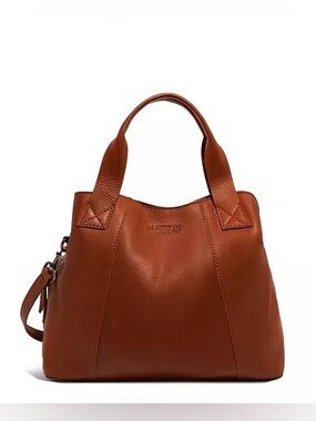 NWT American Leather Co. Ada Triple Entry Satchel Cognac Brandy Smooth
